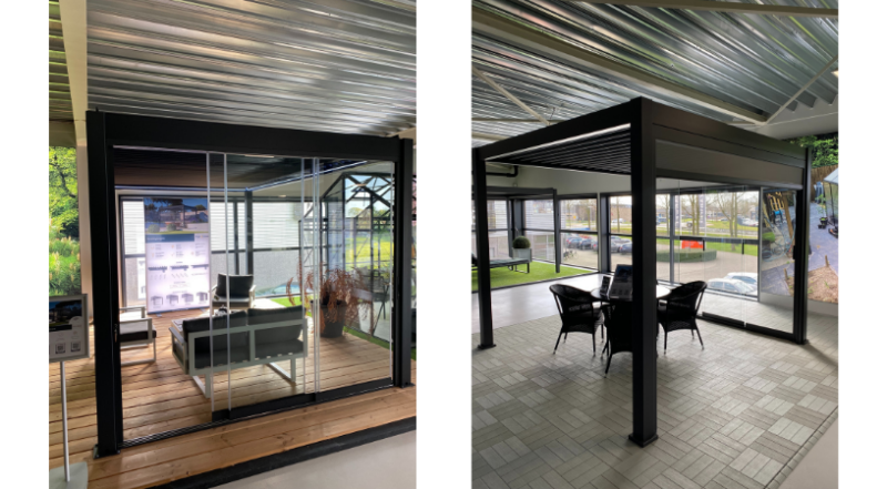 Pergola met schuifwand