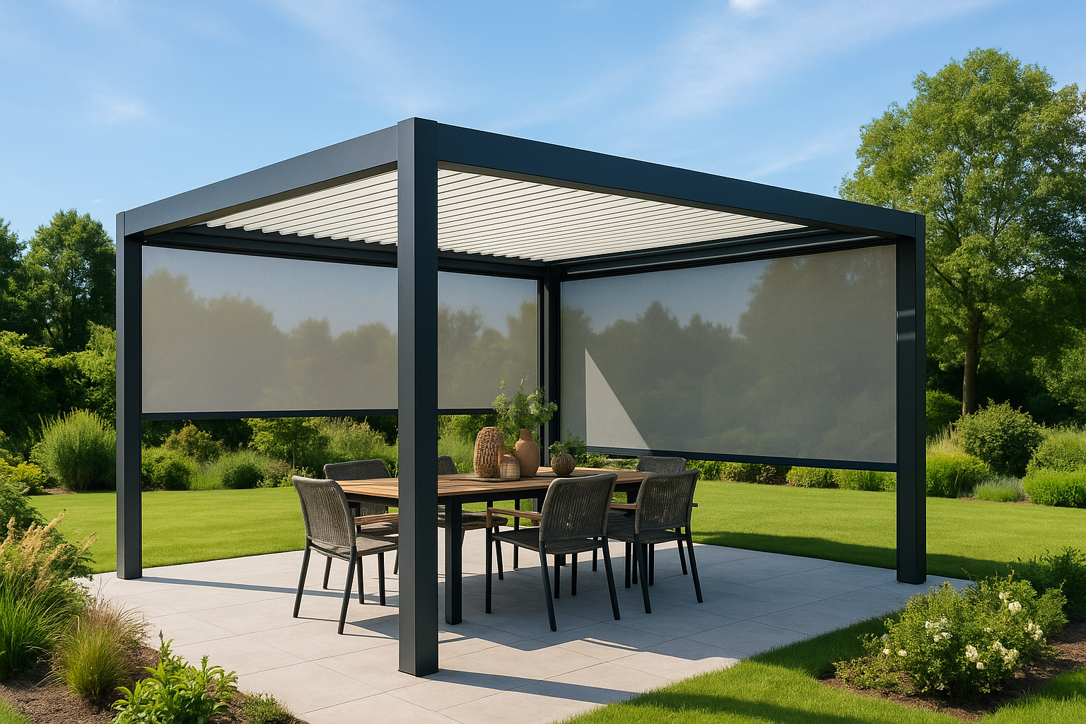 Pergola met zonnescherm