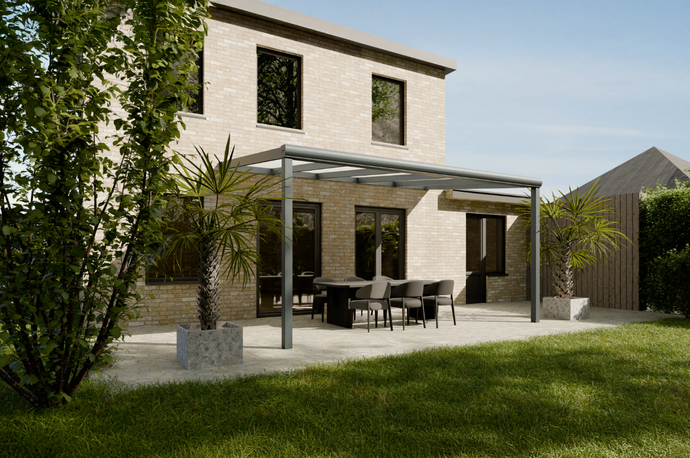 terrasoverkapping zijaanzicht